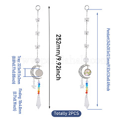 2 atrapasol colgante de vidrio con forma de mariposa y cono&nbsp;HJEW-TADJ0021