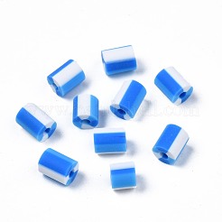 手作り樹脂粘土ビーズ  3トーン  コラム  藤紫色  5x2.5~6.5mm  穴：1.8mm&nbsp;CLAY-N011-50A-04