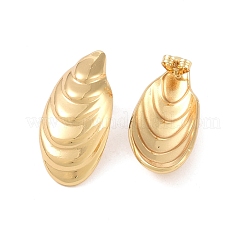 Текстурные овальные серьги-гвоздики из нержавеющей стали 304 для женщин&nbsp;EJEW-K278-30G