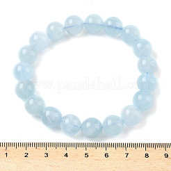 Браслеты из натуральных круглых бусин аквамарина для мужчин и женщин&nbsp;BJEW-U034-01A-02