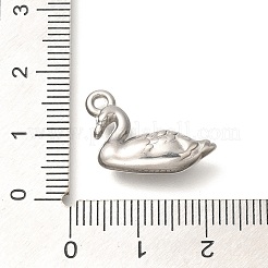 変色防止304ステンレススチールペンダント  白鳥のチャーム  ステンレス鋼色  13x20x5.3mm  穴：2mm&nbsp;STAS-I321-13P