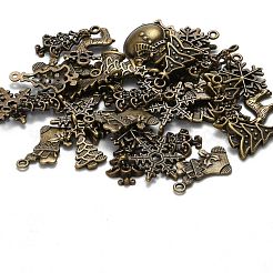 Рождество смешанного стиля тибетский стиль сплава подвески TIBEP-F040-02AB