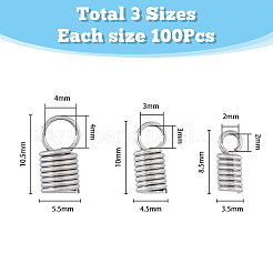 300 шт. 3-й размер спирального наконечника шнура из нержавеющей стали 304 STAS-DC0013-11