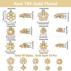 100 шт. 10 стиля стойки с покрытием сплава цветочные бусины колпачки&nbsp;KK-SC0005-80