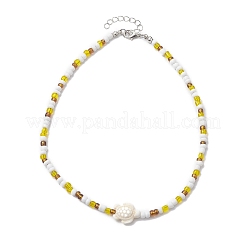 Окрашенные синтетические бирюзовые подвесные ожерелья NJEW-JN04776