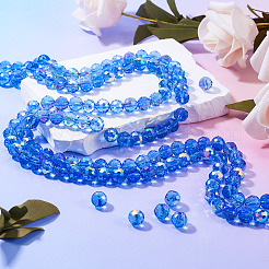 2 нить прозрачных гальванических стеклянных бусин&nbsp;EGLA-TA0001-74