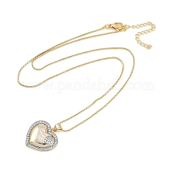 Colliers à chaîne en laiton micro pavé avec pendentif en zircone cubique transparent pour femmes&nbsp;NJEW-U015-06P-02