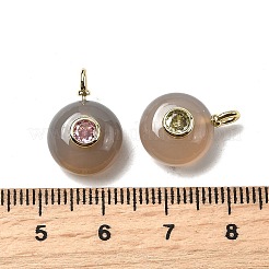 Плоские круглые подвески из натурального серого агата G-H318-01G-A-04