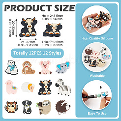 Силиконовые бусины в виде животных из мультфильмов SIL-TA0002-70