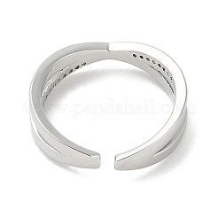 Открытое кольцо-манжета из латуни с микропаве из кубического циркония&nbsp;LS-RJEW-A040-06P