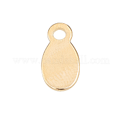 304ステンレススチールチャーム50個  空白タグのスタンプ  オーバル  ゴールドカラー  10x4mm  穴：1.2mm&nbsp;STAS-CJ0001-164G