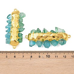 Подвески-соединители из натуральных кварцевых кристаллов в виде бусин с гальваническим покрытием двухцветного цвета&nbsp;KK-H516-18G-03