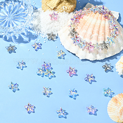 100 шт. 10-х цветные стеклянные бусины ручной работы в виде морских звезд&nbsp;GLAA-SC0002-80B