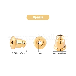 8 пара латунных гаек для ушей/задних частей сережек KK-CN0001-06B