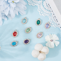 8 шт. 8-х цветные латунные подвески с кубическим цирконием&nbsp;KK-AR0001-92