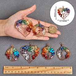 6 stücke 3 stile natürliche gmestone kupferdraht große anhänger&nbsp;FIND-SZ0002-72
