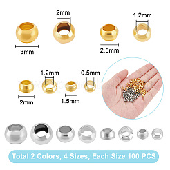 800 шт. 8 цвета латунные обжимные бусины FIND-UN0004-36