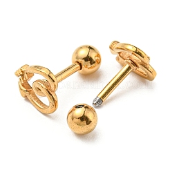 イオンプレーティング（IP）304ステンレススチールスタッドピアス  軟骨ピアス  アローハート  ゴールドカラー  6.5x7mm&nbsp;EJEW-Z034-10G