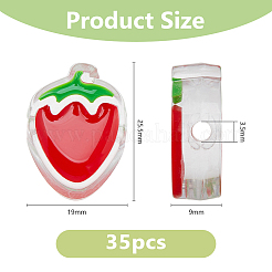 35шт прозрачные эмалевые акриловые бусины&nbsp;TACR-DC0001-10