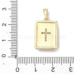 Pendentifs avec zircon cubiques à micro-pavés en laiton&nbsp;KK-H255-07G-01