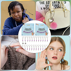 Подвесные маркеры петель из акрила с имитацией жемчуга и сплава HJEW-AB00300