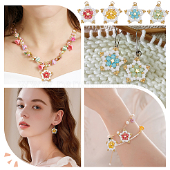 8 шт. подвески в виде звезд из двухцветного стеклянного бисера PALLOY-GO00067