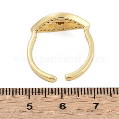 Кольца-манжеты для пальцев с покрытием из латуни с микропаве из прозрачного кубического циркония для женщин&nbsp;RJEW-M028-72G