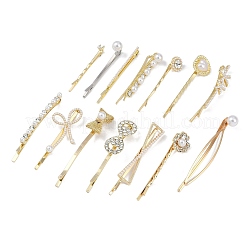 Набор заколок для волос из сплава с бантом и цветком AJEW-A056-01