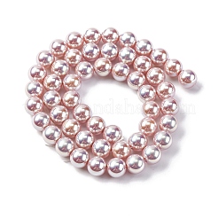УФ-покрытие перламутровые стеклянные жемчужные бусины нити GLAA-F128-01B-T11