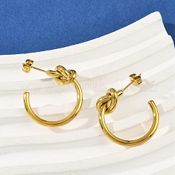 Серьги-гвоздики с узелками из нержавеющей стали 304&nbsp;EJEW-S272-04G