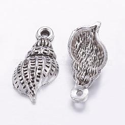 Тибетский стиль сплава прыщ / раковины подвески&nbsp;TIBEP-Q043-226-RS