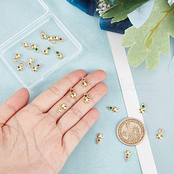 30шт латунные подвески с микропаве и кубическим цирконием ZIRC-BBC0001-36