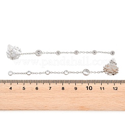 304ステンレススチール製クリアキュービックジルコニアタッセルスタッドピアス  太陽  ステンレス鋼色  87.5x13mm&nbsp;EJEW-K328-01P