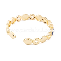 Женские открытые браслеты на манжетах из латуни с фианитами&nbsp;BJEW-S147-17G-A