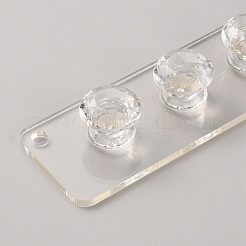 Présentoirs muraux rectangulaires en acrylique à 12 crochet pour bijoux&nbsp;ODIS-WH0038-288