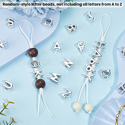 UVメッキアクリルビーズ50個。  文字L  銀メッキ  19~19.5x14~19x12.5mm  穴：6.2mm&nbsp;MACR-SP0002-27A