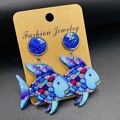 Серьги-гвоздики из сплава и акрила&nbsp;FS-WG106F8-01