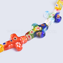 2 нити крест-накрест ручная работа стеклянные бусины миллефиори нити&nbsp;LK-PA0001-02