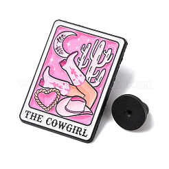 Rechteck mit den Cowgirl-Emaille-Anstecknadeln&nbsp;JEWB-A038-03EB