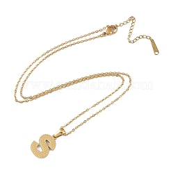 Ионное покрытие (ip) начальная буква 304 нержавеющая сталь кулон ожерелья NJEW-M199-01G-S