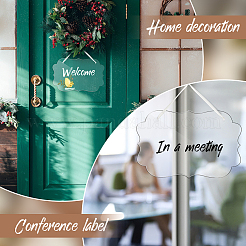 Волнистый прямоугольник акриловый пустой знак подвеска украшения DIY-GA0006-39