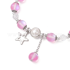 4шт 4-х цветные браслеты с подвесками в виде звезды из нержавеющей стали 304 BJEW-JB11879