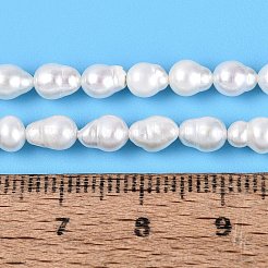 天然有核パールビーズ連売り  けし真珠  ライス  乳白色  4~11.5x4~6mm  穴：0.5mm  約50~82個/連  15.16~15.55インチ（38.5~39.5cm）&nbsp;PEAR-N012-02Q-01