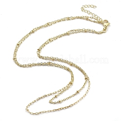 Латунные двухслойные ожерелья NJEW-D302-51G