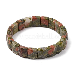 Braccialetti elastici con perline di unakite naturale per unisex&nbsp;G-K303-02H