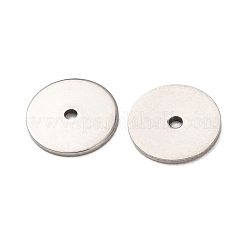 304ステンレス鋼製幾何学模様スペーサービーズ  ステンレス鋼色  変色なし  フラットラウンド  10x0.9mm  穴：1.2mm&nbsp;STAS-F362-04A-P04