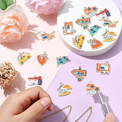 18 шт. 9 стиля подвески из сплава и эмали на туристическую тематику&nbsp;FIND-CJ0004-66