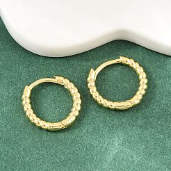 Latón pendientes de aro Huggie&nbsp;KK-CBA8324-18B-G