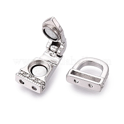 真鍮製磁気フォールドオーバークラスプ  台形  プラチナ  22mm  台形：17x10x7mm  クラスプ：11.5x12.5x4mm&nbsp;KK-Q074-16P