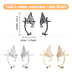 6 шт. 6 стиля серьги-гвоздики из сплава в форме крыльев бабочки&nbsp;EJEW-FI0002-98